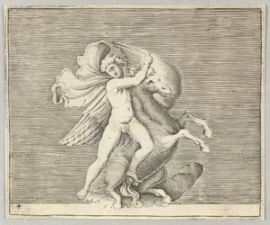 Uomo che lotta con un cavallo alato, pubblicato ca. 1599-1622