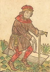 Uomo che cammina verso una tomba, c. 1495