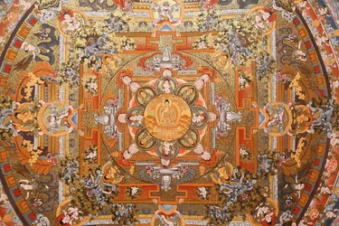 Mandala su un thangka, Bhaktapur, Nepal