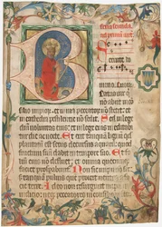 Foglio di manoscritto da un messale, austriaco, fine XV secolo