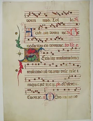 Foglio di Manoscritto con Iniziale S, da un Antifonario, Italiano, XV secolo