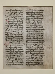 Foglio di manoscritto con testo in Bolorgir