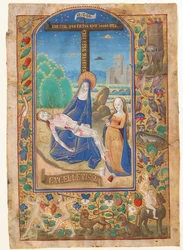 Foglio di manoscritto con la Pietà, da un Libro d
