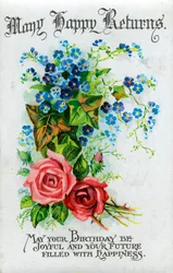 Tanti auguri, cartolina di compleanno, c1921