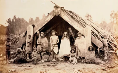 Famiglia Maori, Nuova Zelanda, c1880s