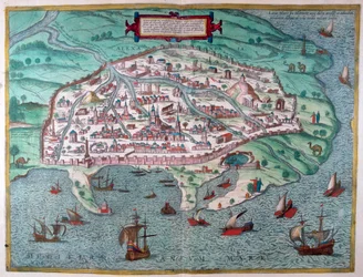 Mappa di Alessandria, Egitto, XVII secolo