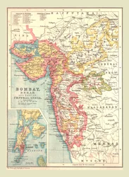 Mappa di Bombay, Berar e parte dell