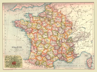 Mappa della Francia, 1902