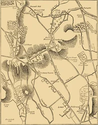 Mappa di Hornsey e dintorni nel 1819, c1876