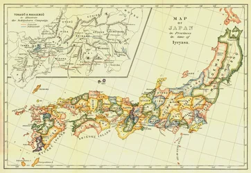 Mappa del Giappone in province al tempo di Ieyasu, 1903