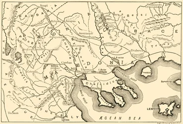 Mappa della Macedonia e dei distretti adiacenti, 1890