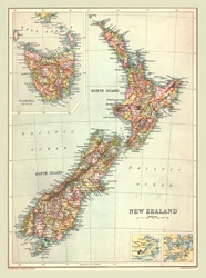 Mappa della Nuova Zelanda, 1902