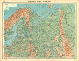 Carta della Russia settentrionale e della Finlandia