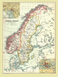 Mappa di Norvegia e Svezia
