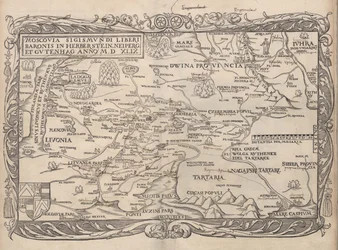 Mappa della Russia Da: Rerum Moscoviticarum commentarii.., 1556