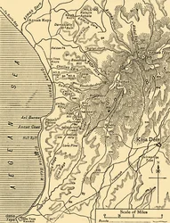 Mappa di Sari Bair, penisola di Gallipoli, Prima Guerra Mondiale, 1915