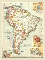 Mappa del Sud America, 1902