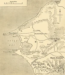 Mappa della Baia di Suvla, penisola di Gallipoli, Prima Guerra Mondiale, 1915, c. 1920