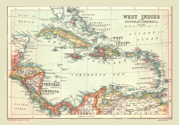 Mappa delle Indie Occidentali e dell