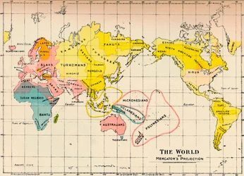 Mappa del mondo sulla proiezione di Mercatore