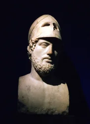 Busto ritratto in marmo di Pericle, statista ateniese c490-429 a.C., Romano, II secolo a.C.