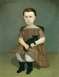 Martha Bartlett con gattino, ca. 1860