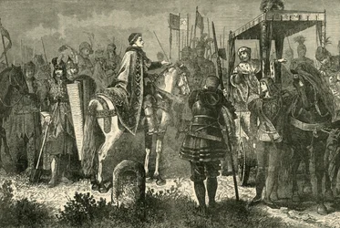 Mattia Corvino e Giorgio Podiebrad nel campo davanti a Spielberg, 1890