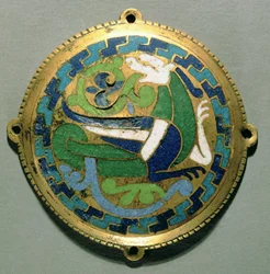 Medaglione raffigurante un drago, francese, da Conques