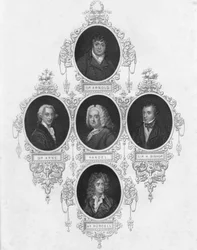 Ritratti medaglione di compositori britannici, inizio-metà XIX secolo