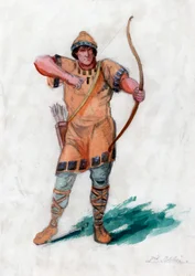 Uomo medievale con arco