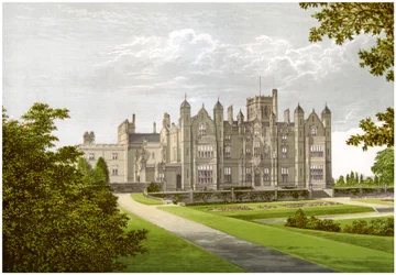 Merevale Hall, Warwickshire, casa della famiglia Dugdale, c1880