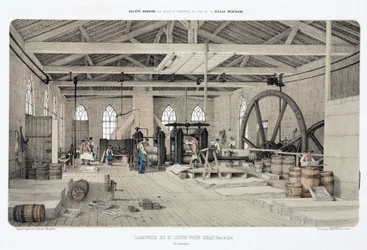 Metalli, zinco, laminatoio di zinco, St Louis, vicino a Bray, Francia