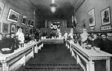 Mensa militare, Gare St Lazare, Parigi, Prima Guerra Mondiale, 1914-1918