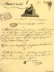 Ordine ministeriale riguardante...una...sciabola per il Primo Console, 10 ottobre 1801, 1921