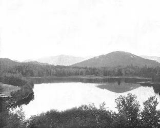 Mirror Lake, Adirondacks, Stato di New York, USA, c1900