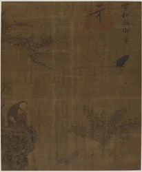 Scimmie, insetti e cavolo, Possibilmente dinastia Ming, 1368-1644