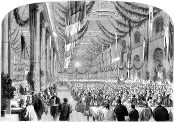 Festival mostruoso per i dipendenti ferroviari a Crewe, 1861