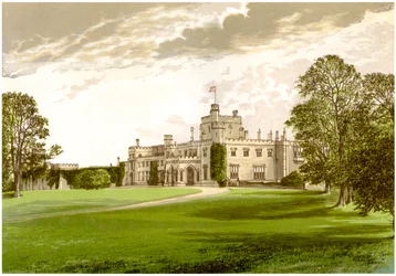 Moreton Hall, Cheshire, casa della famiglia Ackers, c. 1880
