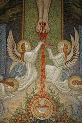 Mosaico di Antoine Molkenboer: sangue di Cristo, Annecy, Francia