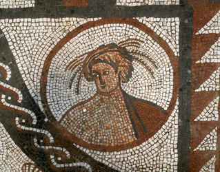 Pavimento a mosaico, Villa Romana di Lullingstone, Eynsford, Kent, c1980-c2017