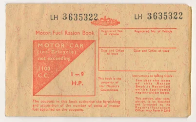 Libretto di razionamento del carburante, c1973