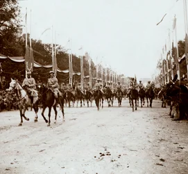 Ufficiali a cavallo, parata della vittoria, Parigi, Francia