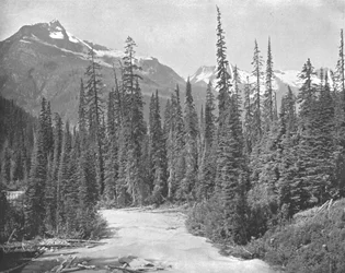 Monti Cheops e Hermit, Selkirk Range delle Montagne Rocciose, USA, c1900