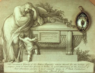 Biglietto di lutto e ricordo di Sir Joshua Reynolds, 1792