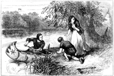 La signora Dunstan che fugge giù per il Merrimac, fine XVII secolo c1880