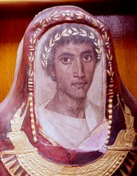 Cassa della mummia e ritratto di Artemidoro, da Hawara, Egitto, Periodo Romano, c100-c120