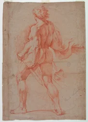 Guerriero nudo visto da dietro