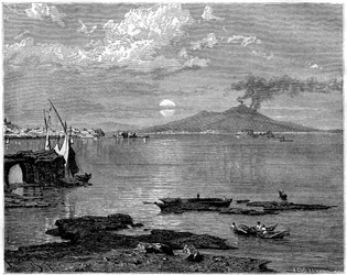 Napoli e il Vesuvio, da Pausilippe, Italia, XIX secolo