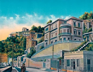 Napoli - Corso Vittorio Emanuele, Hotel Bertolini e Funicolare Vomero, c1900