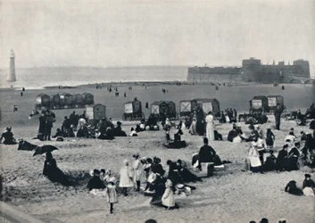 New Brighton - Mostra il porto e il faro, 1895